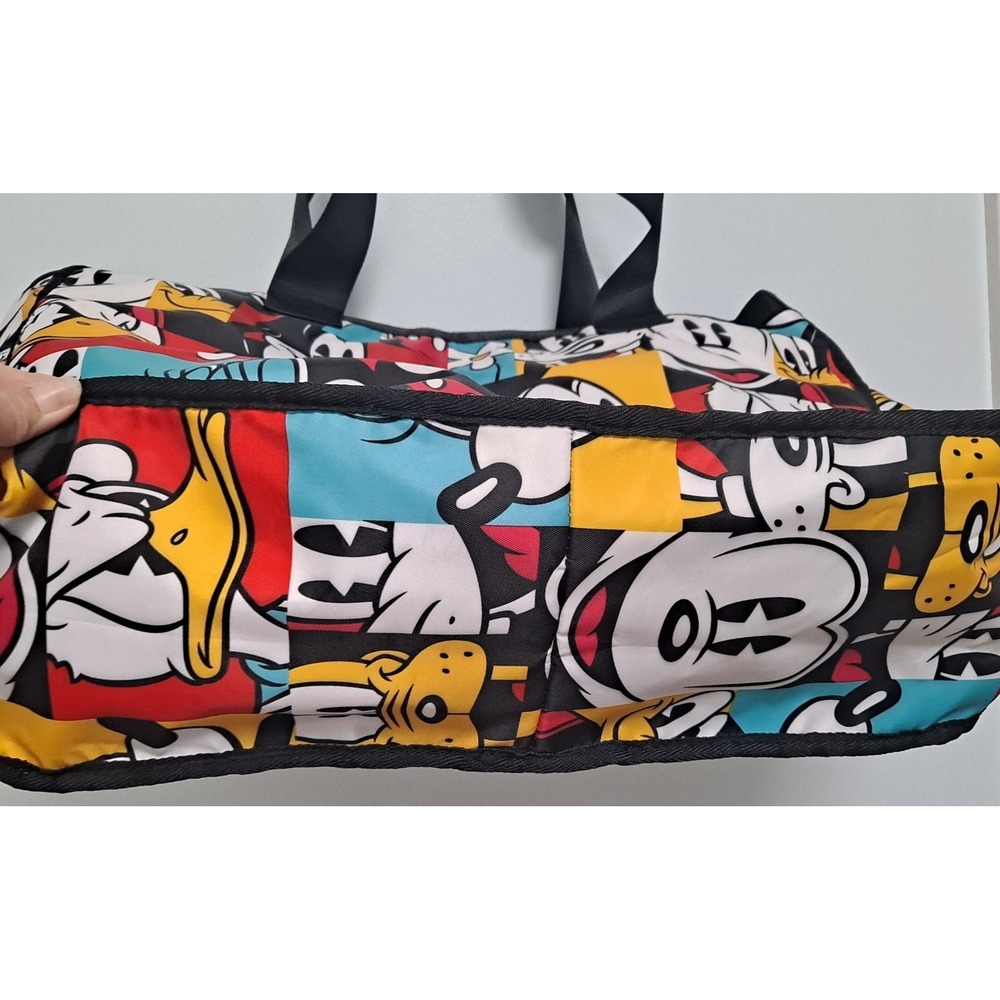 Disney Mickey Mouse &Friends Large Tote Bag Zipper Closure Dual Handles 20x15x6 - Picture 3 of 6